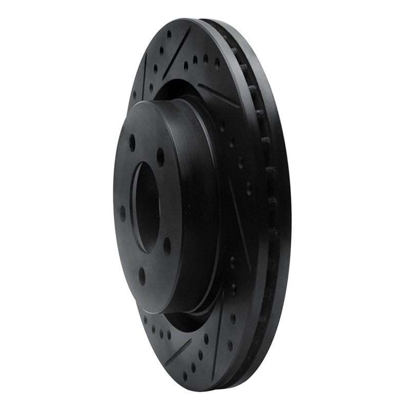 Chrysler 300M Brake Rotor (1) - Front Left - R1 Concepts - Drilled & Slotted - Black - `99-`04